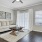a living room with a couch and a table